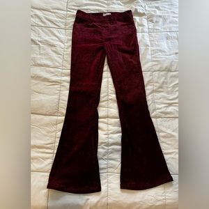 Alter’d State Maroon Flare Velvet Pants